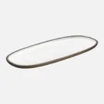 Fuente Oval Bicolor Marron Blanco 35X15 Cm.