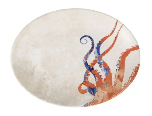 [B928397CO] Fuente Oval Pulpo Coralya 20X15,6 Cm.